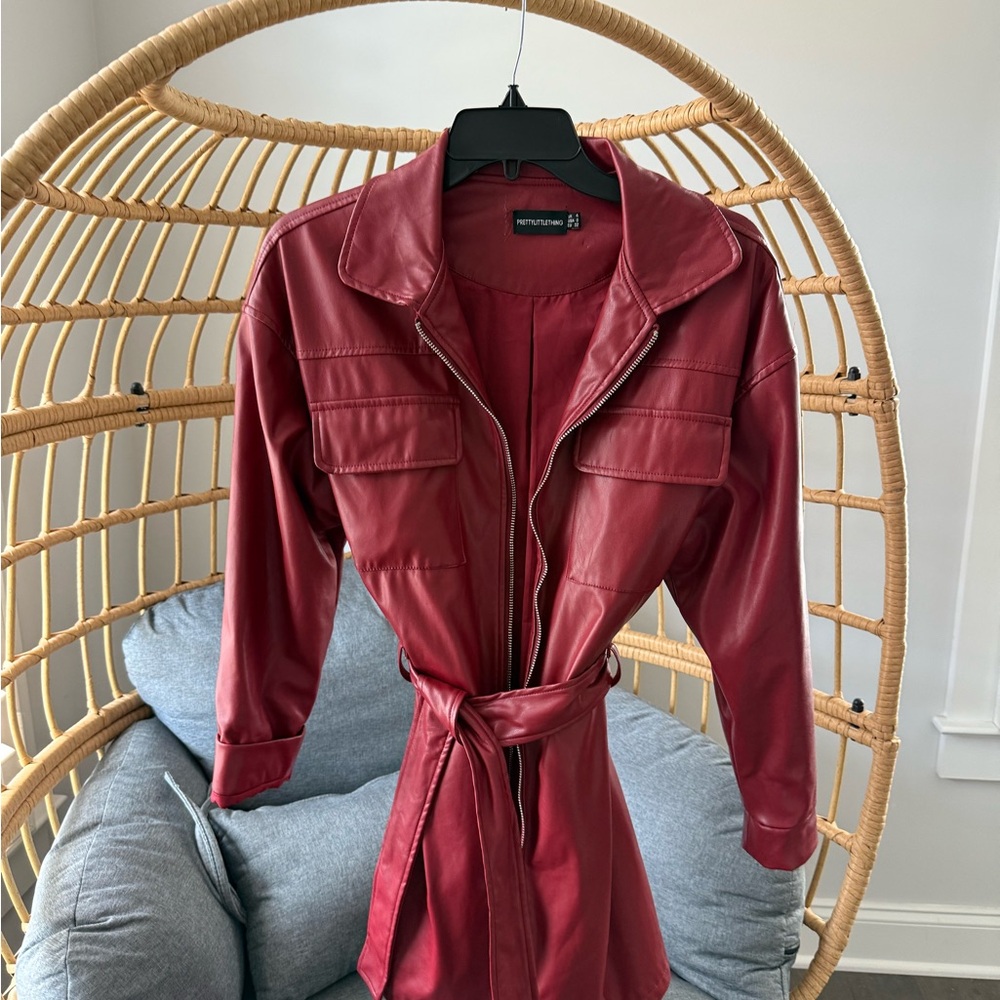 Prettylittlething Cherry Leather Jacket - image 1